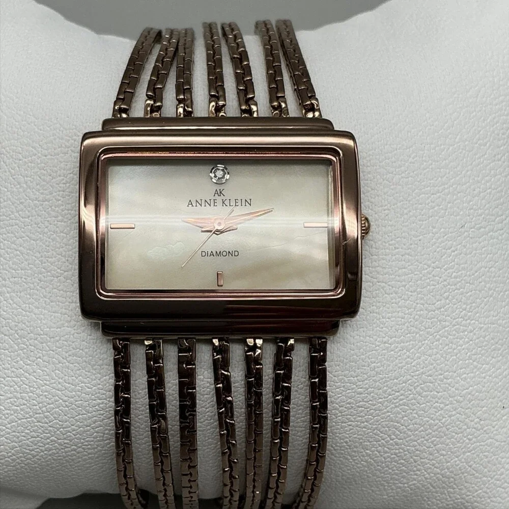 Anne Klein 753H/2 Womens Watch 29mm Rose Gold Diamond New Battery 7.25